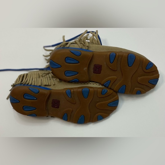 Youth size 2.5 Twisted X chukka driving mocs Aztec fringe lace up western serape - Picture 6 of 8